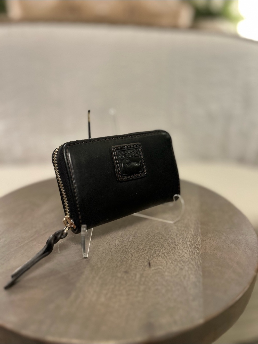 Dooney and Bourke Florentine Large Zip Card Case in BLACK